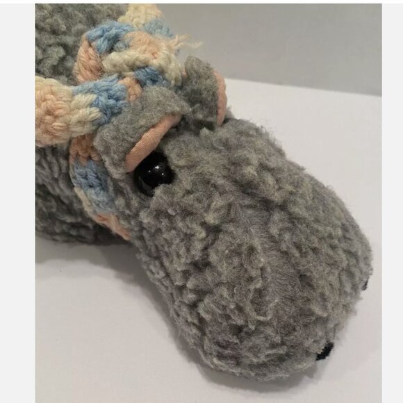 Vtg 1978 Possum Trot Hippopotamus 11” Bean Bag Plush Gillian Bradshaw Smith Gray - Picture 4 of 9